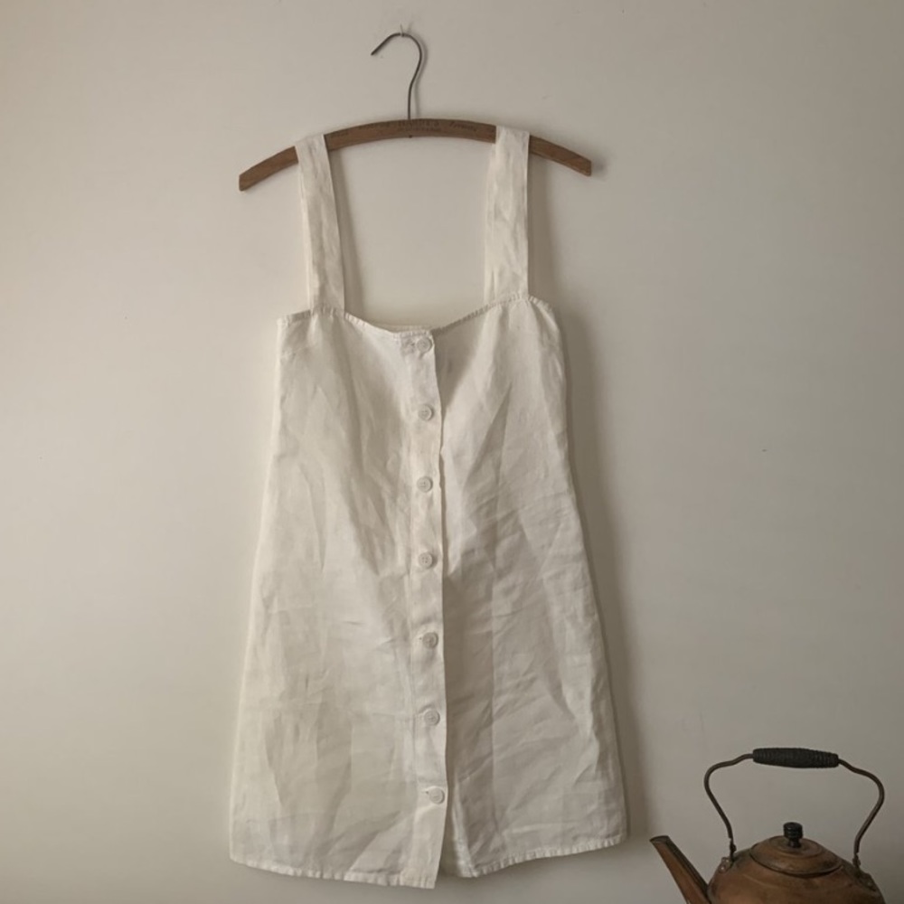 Reformation white linen mini dress